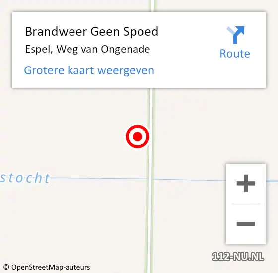 Locatie op kaart van de 112 melding: Brandweer Geen Spoed Naar Espel, Weg van Ongenade op 8 november 2024 00:15