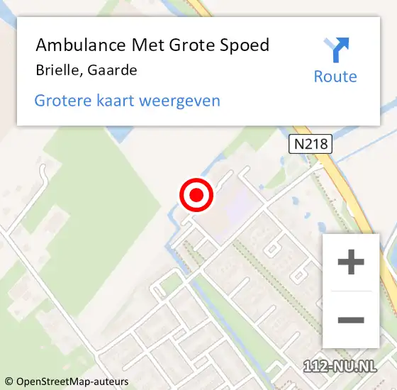 Locatie op kaart van de 112 melding: Ambulance Met Grote Spoed Naar Brielle, Gaarde op 8 november 2024 00:54