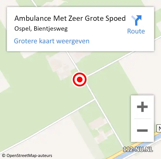 Locatie op kaart van de 112 melding: Ambulance Met Zeer Grote Spoed Naar Ospel, Bientjesweg op 8 november 2024 01:56