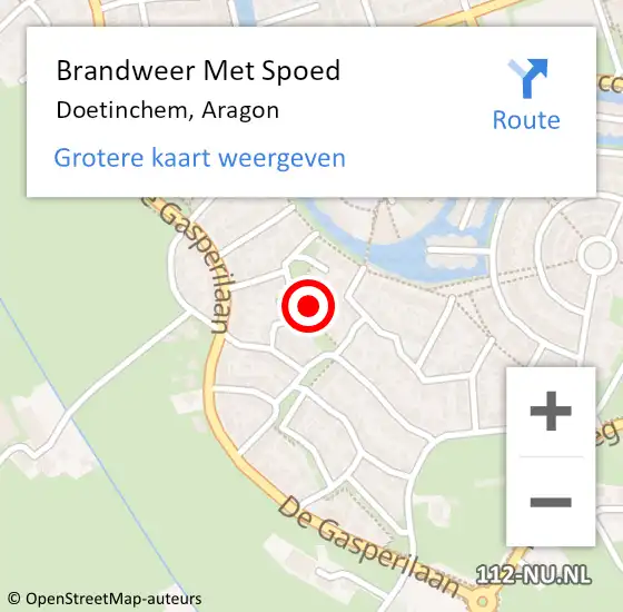 Locatie op kaart van de 112 melding: Brandweer Met Spoed Naar Doetinchem, Aragon op 8 november 2024 02:18