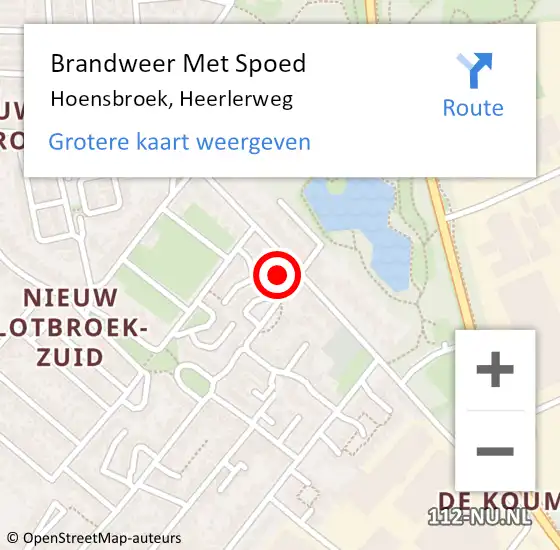 Locatie op kaart van de 112 melding: Brandweer Met Spoed Naar Hoensbroek, Heerlerweg op 8 november 2024 03:13