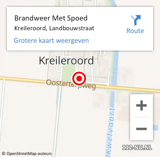 Locatie op kaart van de 112 melding: Brandweer Met Spoed Naar Kreileroord, Landbouwstraat op 8 november 2024 07:03