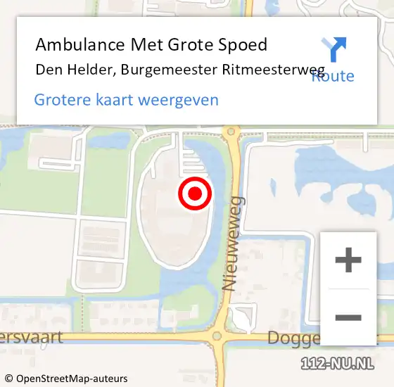 Locatie op kaart van de 112 melding: Ambulance Met Grote Spoed Naar Den Helder, Burgemeester Ritmeesterweg op 8 november 2024 07:34