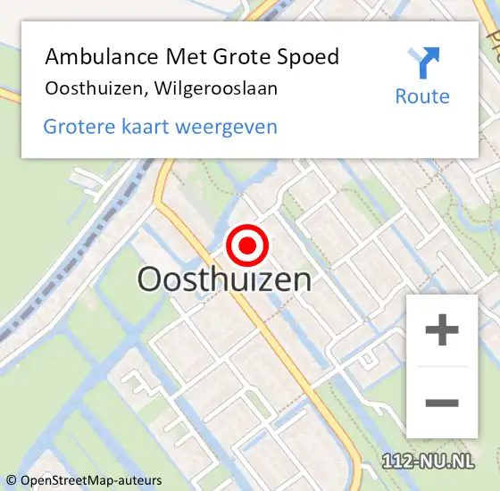 Locatie op kaart van de 112 melding: Ambulance Met Grote Spoed Naar Oosthuizen, Wilgerooslaan op 8 november 2024 07:38