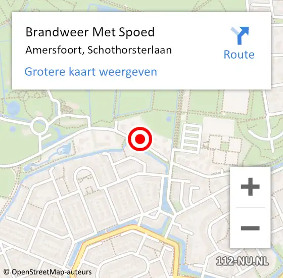 Locatie op kaart van de 112 melding: Brandweer Met Spoed Naar Amersfoort, Schothorsterlaan op 8 november 2024 07:43