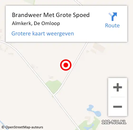 Locatie op kaart van de 112 melding: Brandweer Met Grote Spoed Naar Almkerk, De Omloop op 8 november 2024 07:46