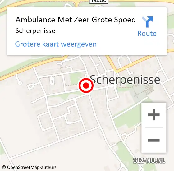 Locatie op kaart van de 112 melding: Ambulance Met Zeer Grote Spoed Naar Scherpenisse op 8 november 2024 08:37