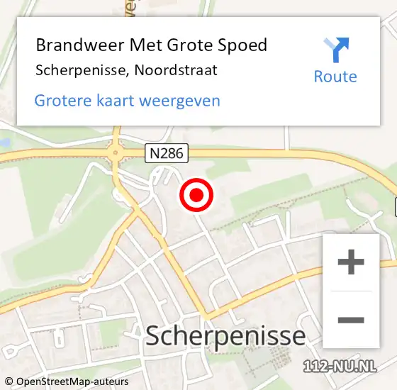 Locatie op kaart van de 112 melding: Brandweer Met Grote Spoed Naar Scherpenisse, Noordstraat op 8 november 2024 08:38