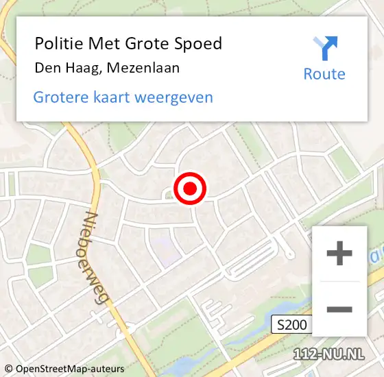 Locatie op kaart van de 112 melding: Politie Met Grote Spoed Naar Den Haag, Mezenlaan op 8 november 2024 08:45