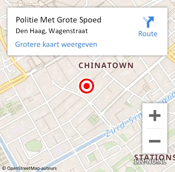 Locatie op kaart van de 112 melding: Politie Met Grote Spoed Naar Den Haag, Wagenstraat op 8 november 2024 08:50