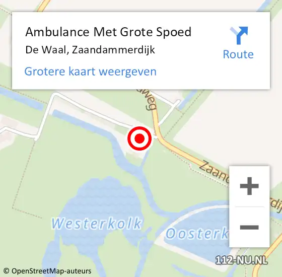 Locatie op kaart van de 112 melding: Ambulance Met Grote Spoed Naar De Waal, Zaandammerdijk op 8 november 2024 09:29