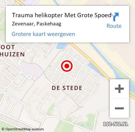 Locatie op kaart van de 112 melding: Trauma helikopter Met Grote Spoed Naar Zevenaar, Paskehaag op 8 november 2024 09:51