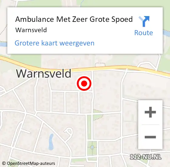 Locatie op kaart van de 112 melding: Ambulance Met Zeer Grote Spoed Naar Warnsveld op 8 november 2024 10:31