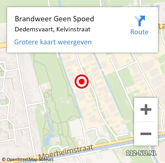 Locatie op kaart van de 112 melding: Brandweer Geen Spoed Naar Dedemsvaart, Kelvinstraat op 8 november 2024 10:52