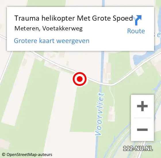 Locatie op kaart van de 112 melding: Trauma helikopter Met Grote Spoed Naar Meteren, Voetakkerweg op 8 november 2024 11:00