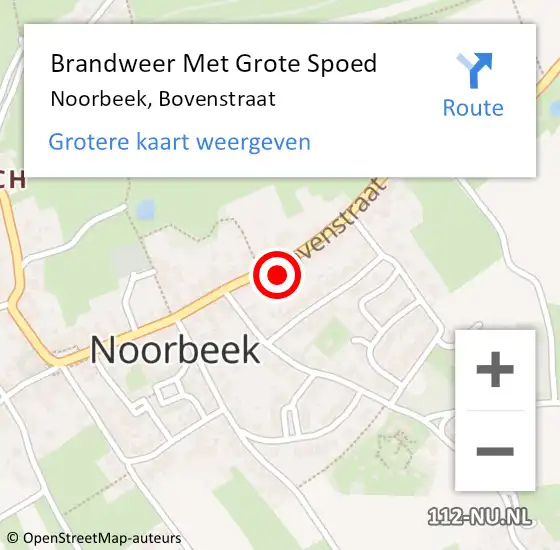 Locatie op kaart van de 112 melding: Brandweer Met Grote Spoed Naar Noorbeek, Bovenstraat op 8 november 2024 11:13