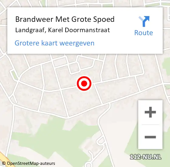 Locatie op kaart van de 112 melding: Brandweer Met Grote Spoed Naar Landgraaf, Karel Doormanstraat op 8 november 2024 12:01