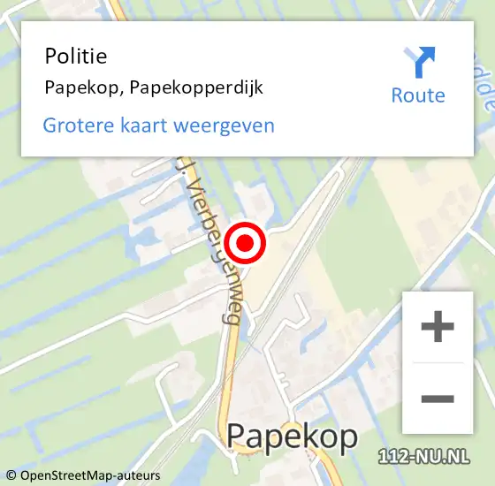 Locatie op kaart van de 112 melding: Politie Papekop, Papekopperdijk op 8 november 2024 12:05