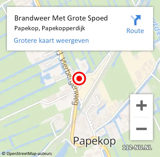 Locatie op kaart van de 112 melding: Brandweer Met Grote Spoed Naar Papekop, Papekopperdijk op 8 november 2024 12:06