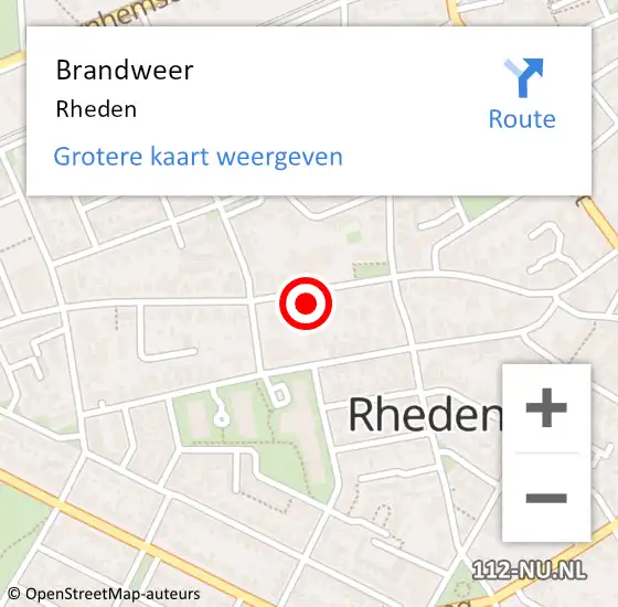 Locatie op kaart van de 112 melding: Brandweer Rheden op 8 november 2024 12:06