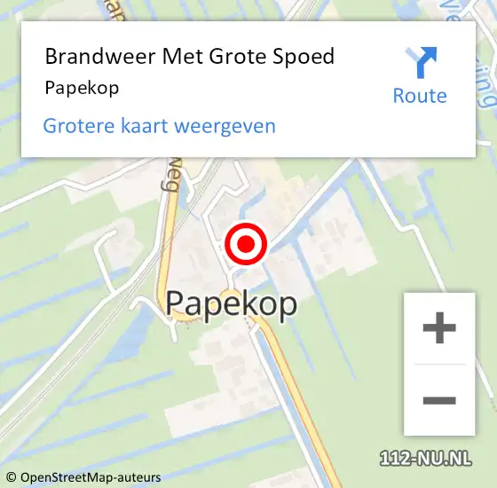 Locatie op kaart van de 112 melding: Brandweer Met Grote Spoed Naar Papekop op 8 november 2024 12:21