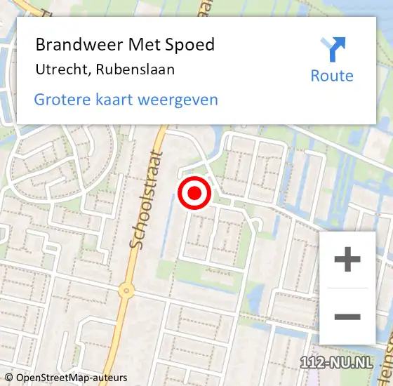 Locatie op kaart van de 112 melding: Brandweer Met Spoed Naar Utrecht, Rubenslaan op 8 november 2024 13:06