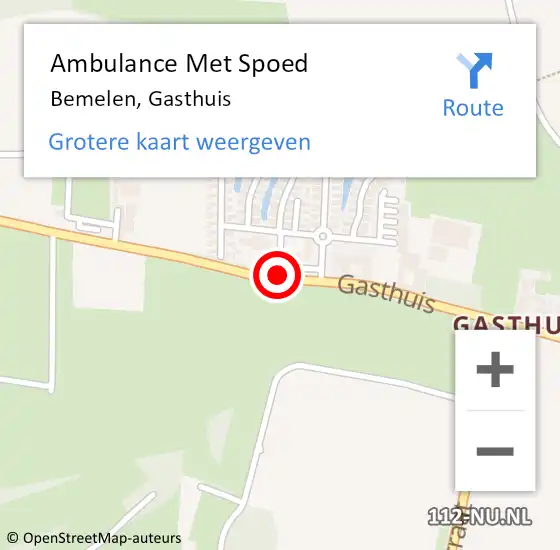 Locatie op kaart van de 112 melding: Ambulance Met Spoed Naar Bemelen, Gasthuis op 26 oktober 2014 09:38