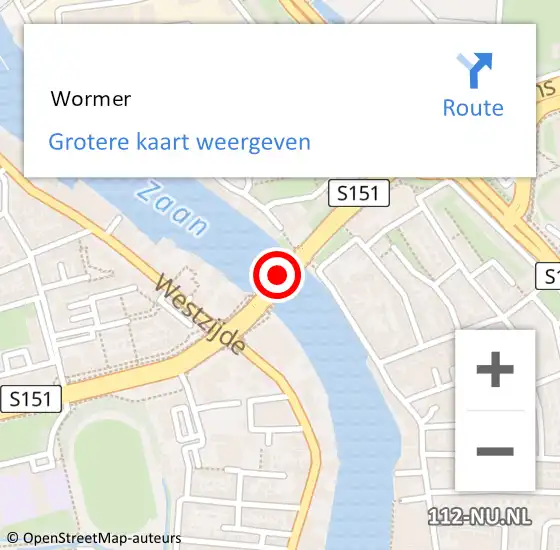 Locatie op kaart van de 112 melding:  Wormer op 8 november 2024 16:09