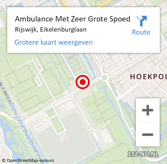 Locatie op kaart van de 112 melding: Ambulance Met Zeer Grote Spoed Naar Rijswijk, Eikelenburglaan op 8 november 2024 16:15