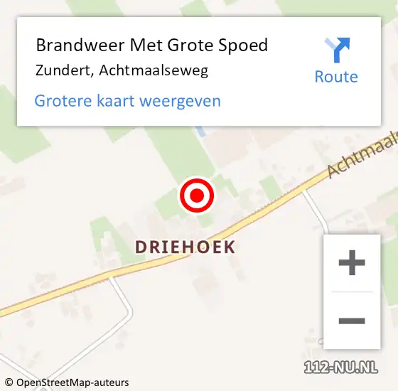 Locatie op kaart van de 112 melding: Brandweer Met Grote Spoed Naar Zundert, Achtmaalseweg op 8 november 2024 16:27