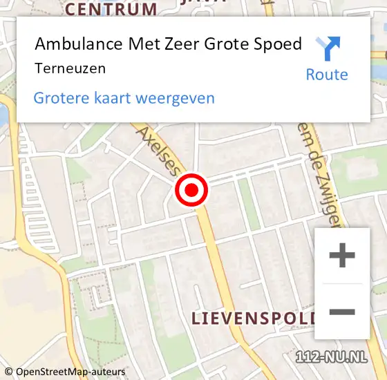 Locatie op kaart van de 112 melding: Ambulance Met Zeer Grote Spoed Naar Terneuzen op 8 november 2024 16:35