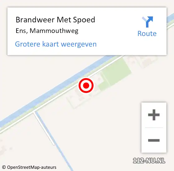 Locatie op kaart van de 112 melding: Brandweer Met Spoed Naar Ens, Mammouthweg op 8 november 2024 16:48