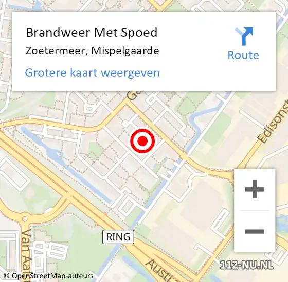 Locatie op kaart van de 112 melding: Brandweer Met Spoed Naar Zoetermeer, Mispelgaarde op 8 november 2024 17:12