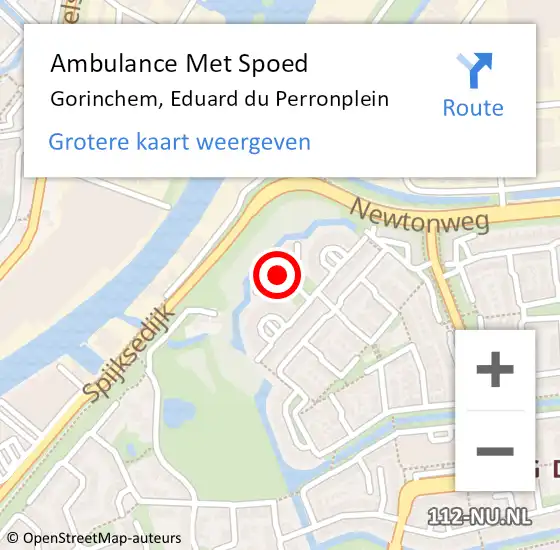 Locatie op kaart van de 112 melding: Ambulance Met Spoed Naar Gorinchem, Eduard du Perronplein op 8 november 2024 17:14