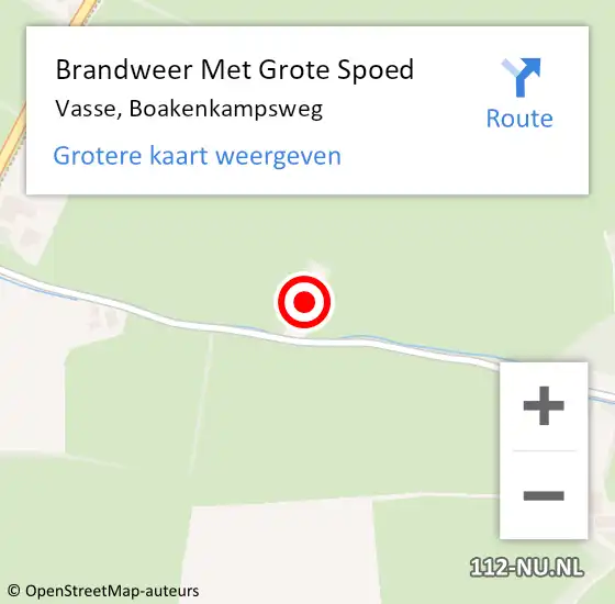 Locatie op kaart van de 112 melding: Brandweer Met Grote Spoed Naar Vasse, Boakenkampsweg op 8 november 2024 17:14