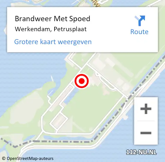 Locatie op kaart van de 112 melding: Brandweer Met Spoed Naar Werkendam, Petrusplaat op 26 oktober 2014 10:03