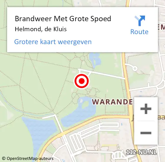 Locatie op kaart van de 112 melding: Brandweer Met Grote Spoed Naar Helmond, de Kluis op 8 november 2024 17:39