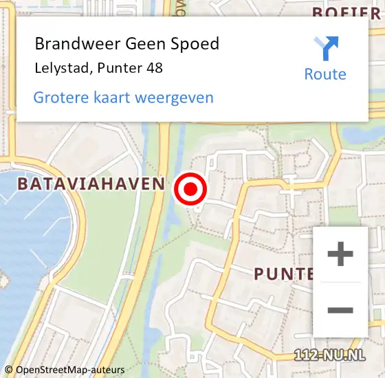 Locatie op kaart van de 112 melding: Brandweer Geen Spoed Naar Lelystad, Punter 48 op 8 november 2024 17:46