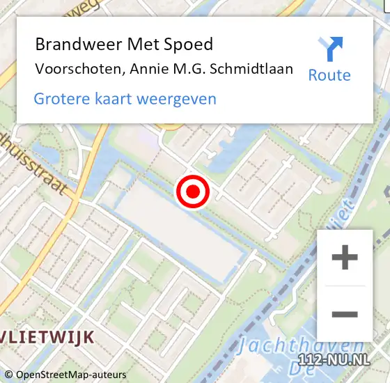 Locatie op kaart van de 112 melding: Brandweer Met Spoed Naar Voorschoten, Annie M.G. Schmidtlaan op 8 november 2024 17:47