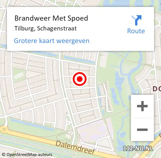 Locatie op kaart van de 112 melding: Brandweer Met Spoed Naar Tilburg, Schagenstraat op 8 november 2024 17:59