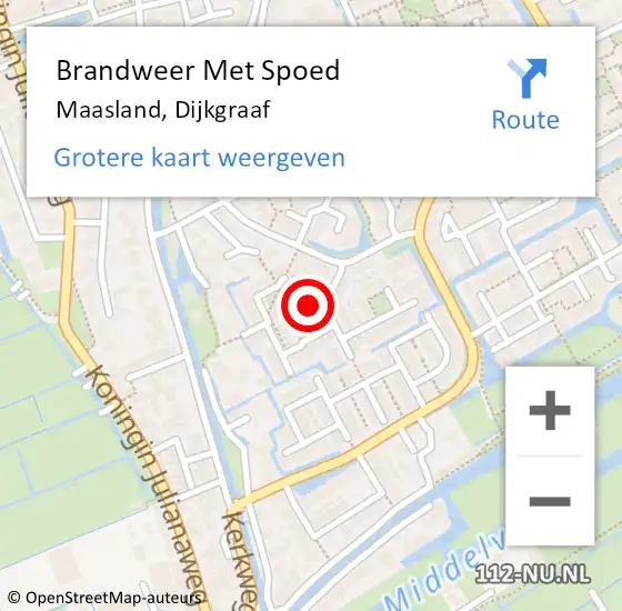 Locatie op kaart van de 112 melding: Brandweer Met Spoed Naar Maasland, Dijkgraaf op 8 november 2024 18:15