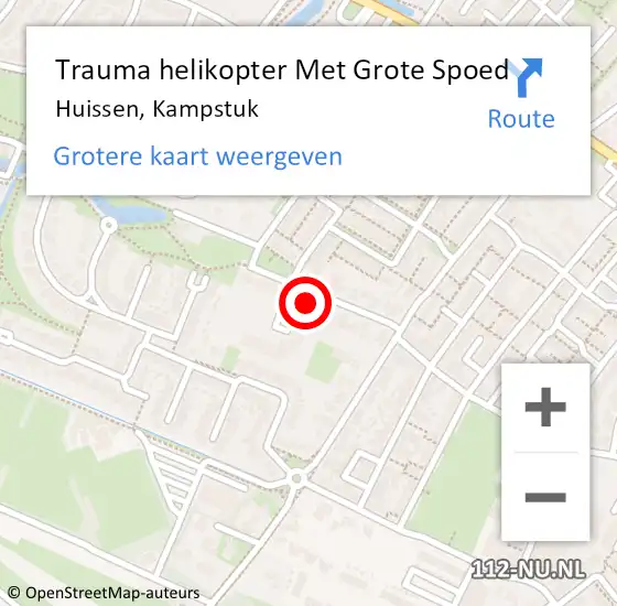 Locatie op kaart van de 112 melding: Trauma helikopter Met Grote Spoed Naar Huissen, Kampstuk op 8 november 2024 18:15