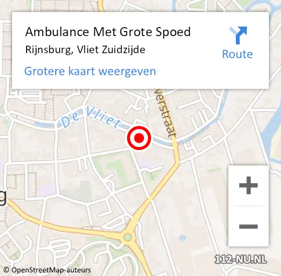 Locatie op kaart van de 112 melding: Ambulance Met Grote Spoed Naar Rijnsburg, Vliet Zuidzijde op 8 november 2024 18:24