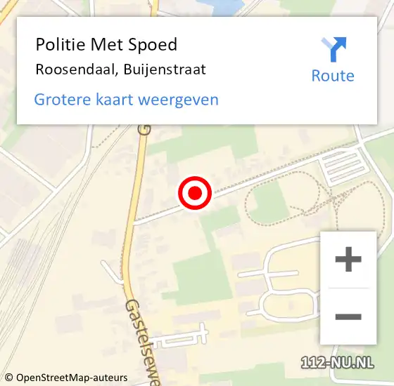 Locatie op kaart van de 112 melding: Politie Met Spoed Naar Roosendaal, Buijenstraat op 8 november 2024 18:48