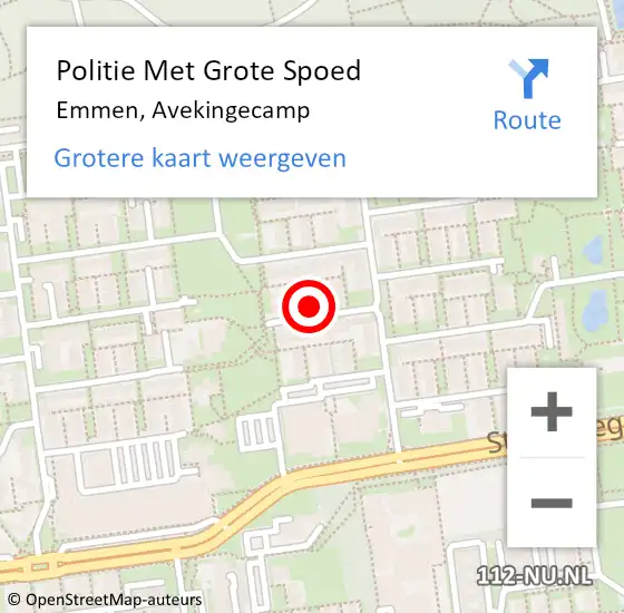 Locatie op kaart van de 112 melding: Politie Met Grote Spoed Naar Emmen, Avekingecamp op 8 november 2024 18:55