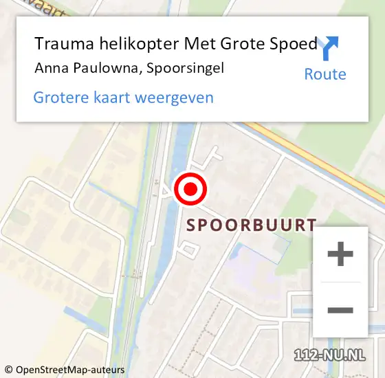 Locatie op kaart van de 112 melding: Trauma helikopter Met Grote Spoed Naar Anna Paulowna, Spoorsingel op 8 november 2024 18:58