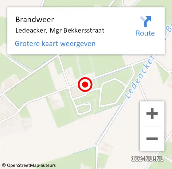 Locatie op kaart van de 112 melding: Brandweer Ledeacker, Mgr Bekkersstraat op 10 september 2013 03:02