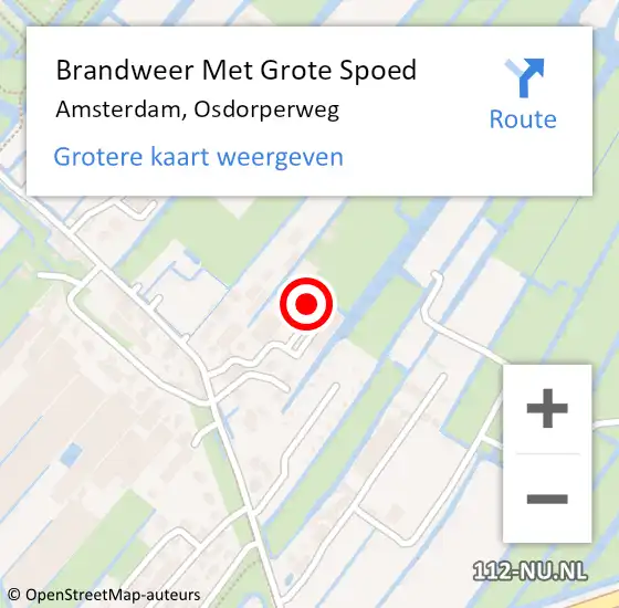 Locatie op kaart van de 112 melding: Brandweer Met Grote Spoed Naar Amsterdam, Osdorperweg op 8 november 2024 19:50