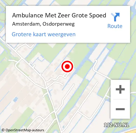 Locatie op kaart van de 112 melding: Ambulance Met Zeer Grote Spoed Naar Amsterdam, Osdorperweg op 8 november 2024 19:50