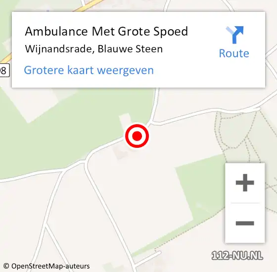 Locatie op kaart van de 112 melding: Ambulance Met Grote Spoed Naar Wijnandsrade, Blauwe Steen op 26 oktober 2014 10:11